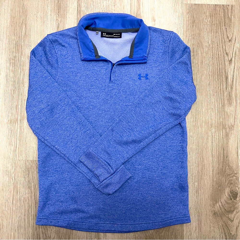 Under Armour Mens Coldgear 1/4 Zip Jacket Azure Blue Size M